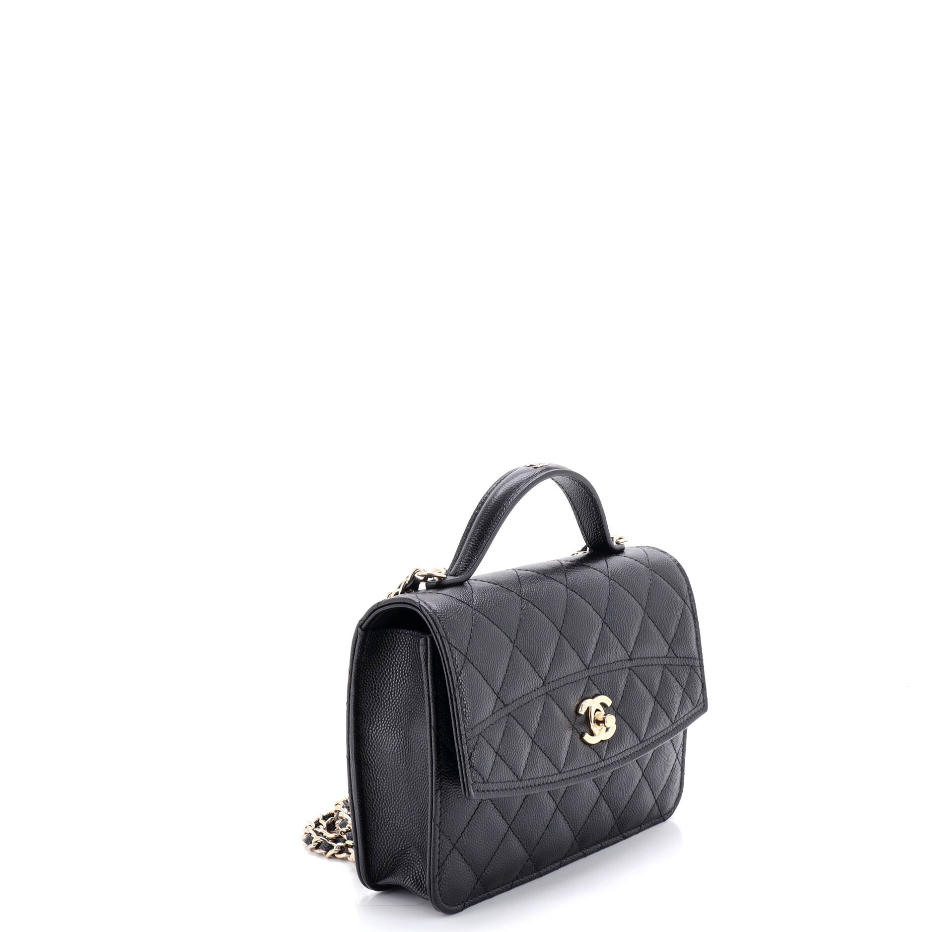 CC Top Handle Backpack Quilted Caviar Mini