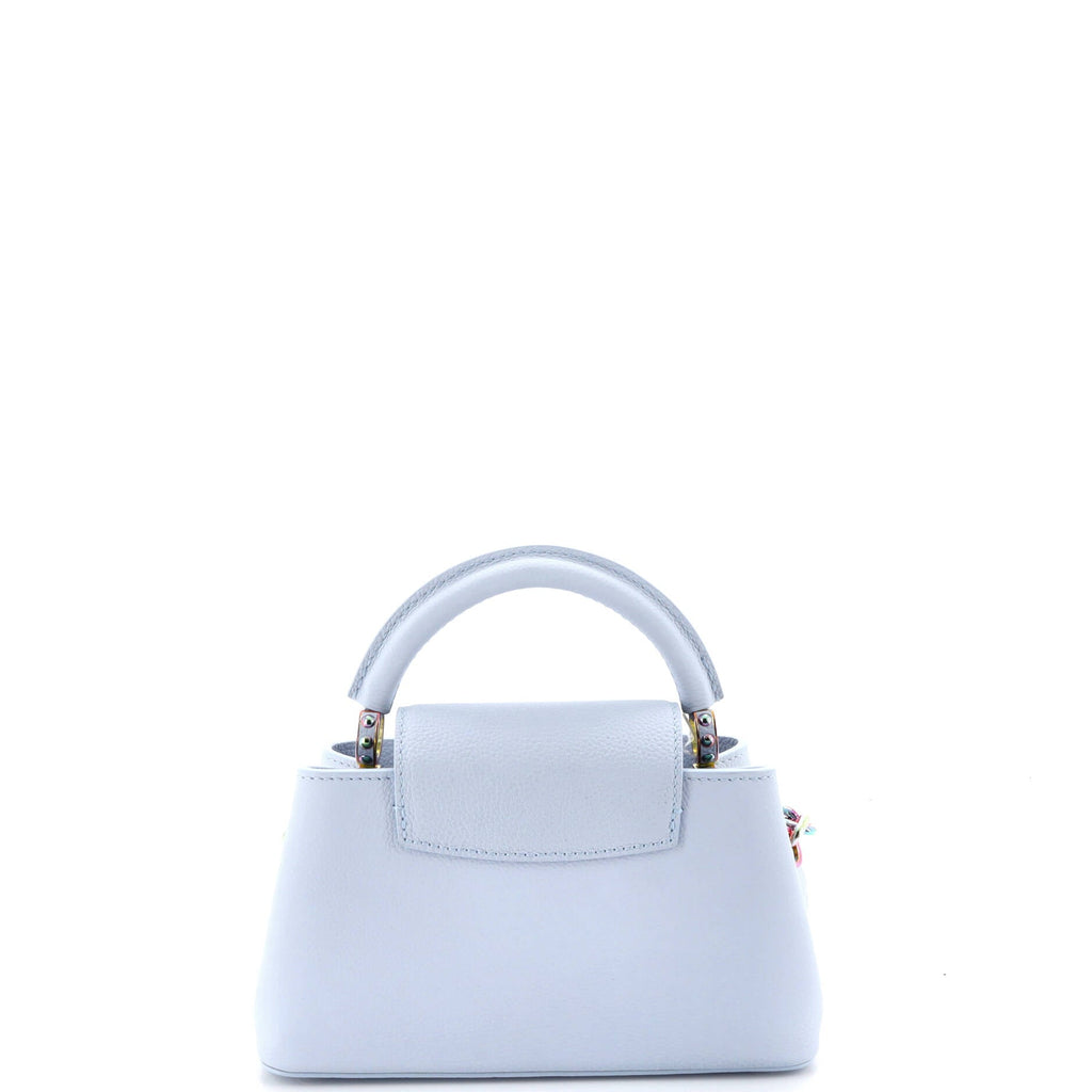 Capucines East West Bag Leather with Iridescent Hardware Mini
