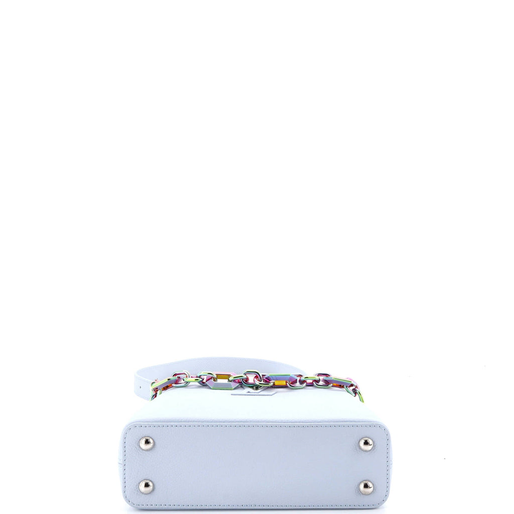 Capucines East West Bag Leather with Iridescent Hardware Mini