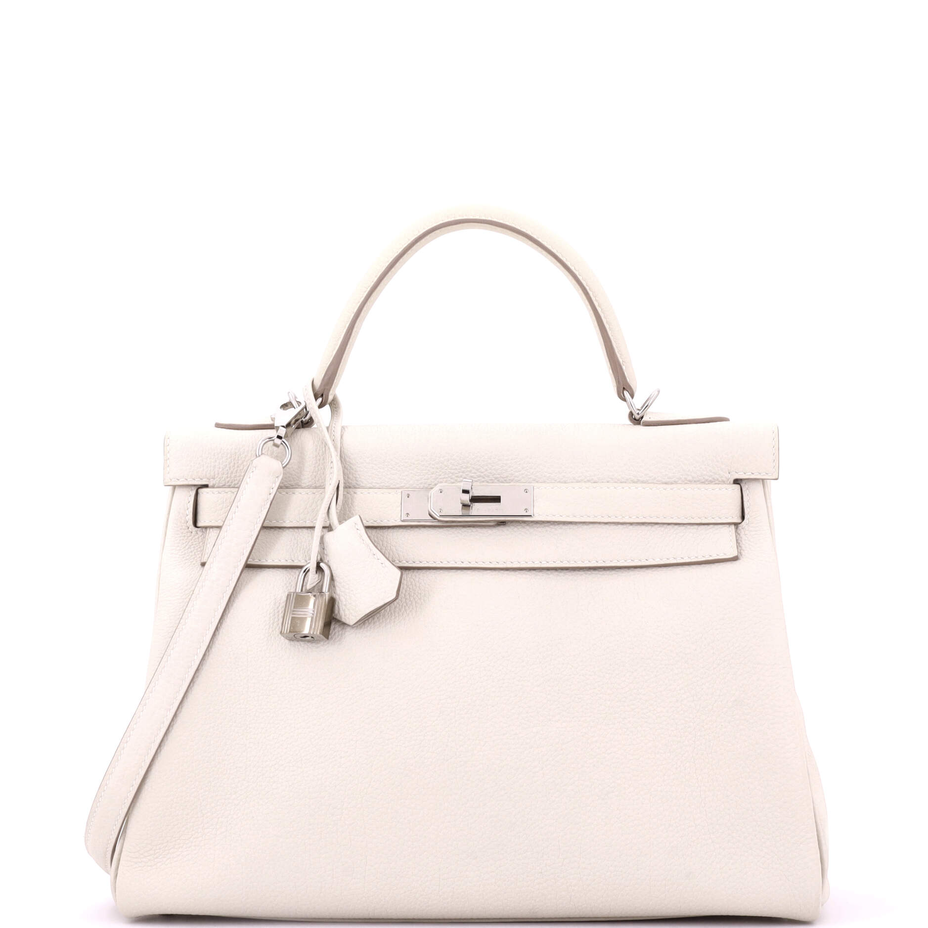 Kelly Handbag Light Togo with Palladium Hardware 32