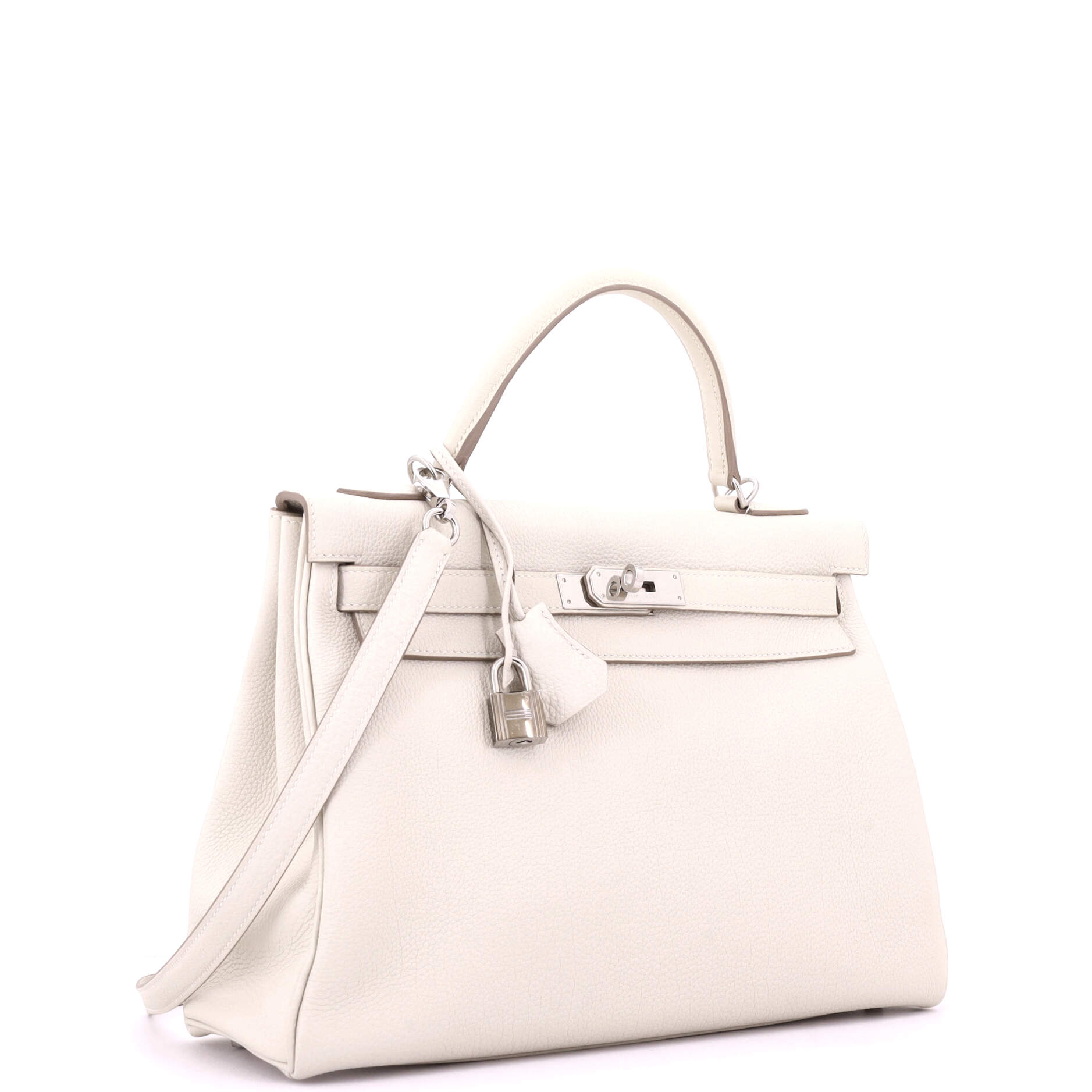 Kelly Handbag Light Togo with Palladium Hardware 32