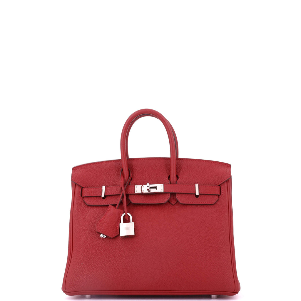 Birkin Handbag Rouge Vif Togo with Palladium Hardware 25