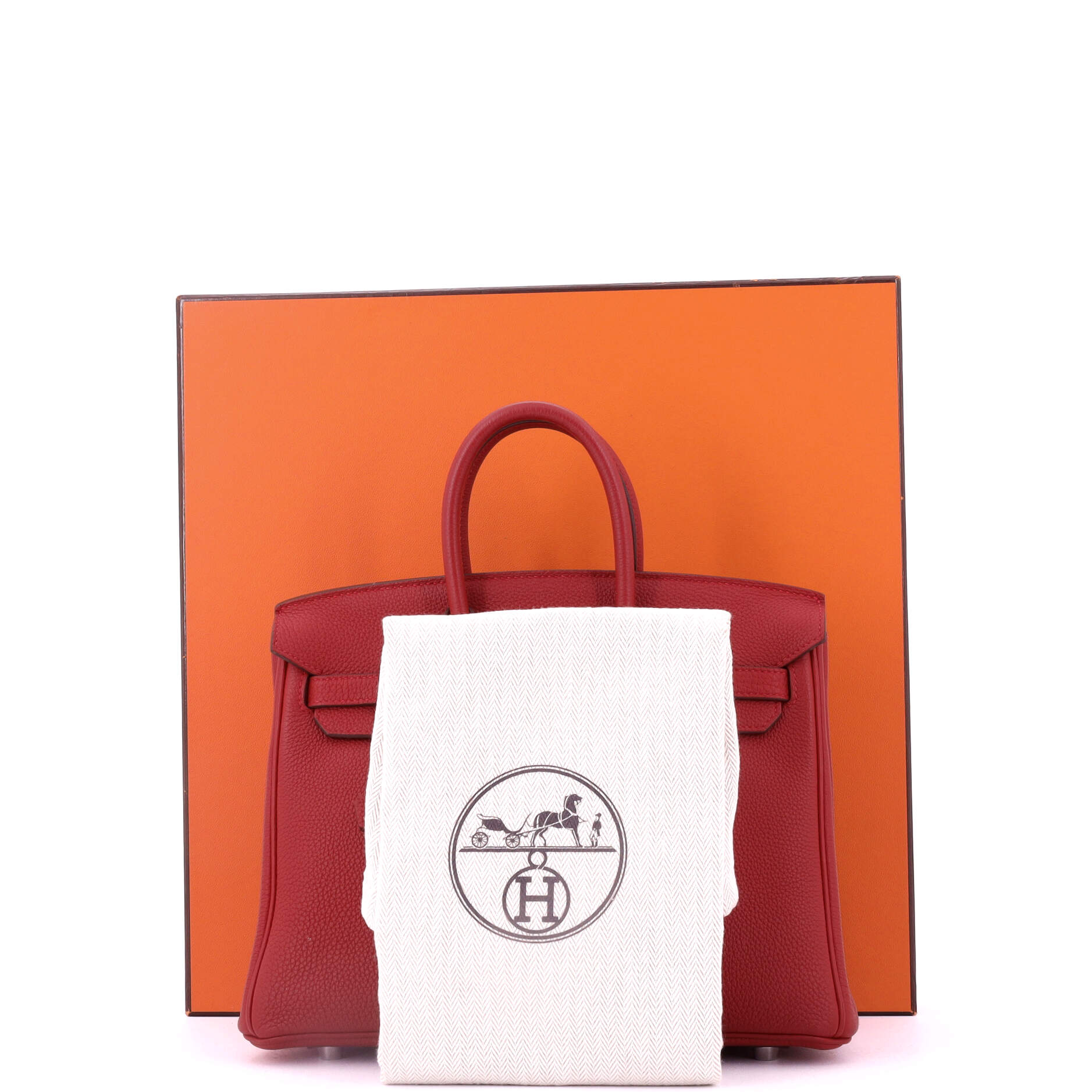 Birkin Handbag Rouge Vif Togo with Palladium Hardware 25