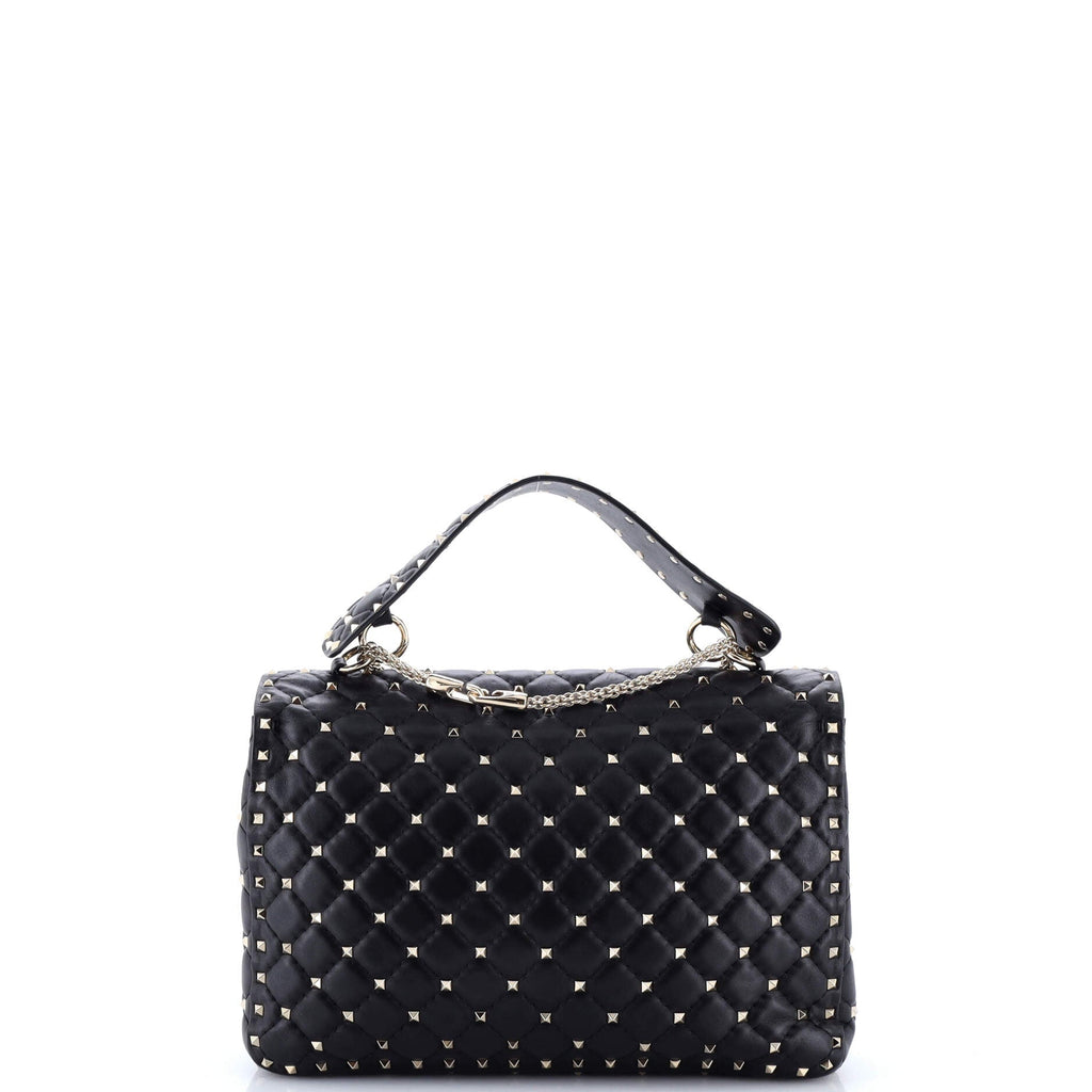 Rockstud Spike Flap Bag Quilted Leather Large