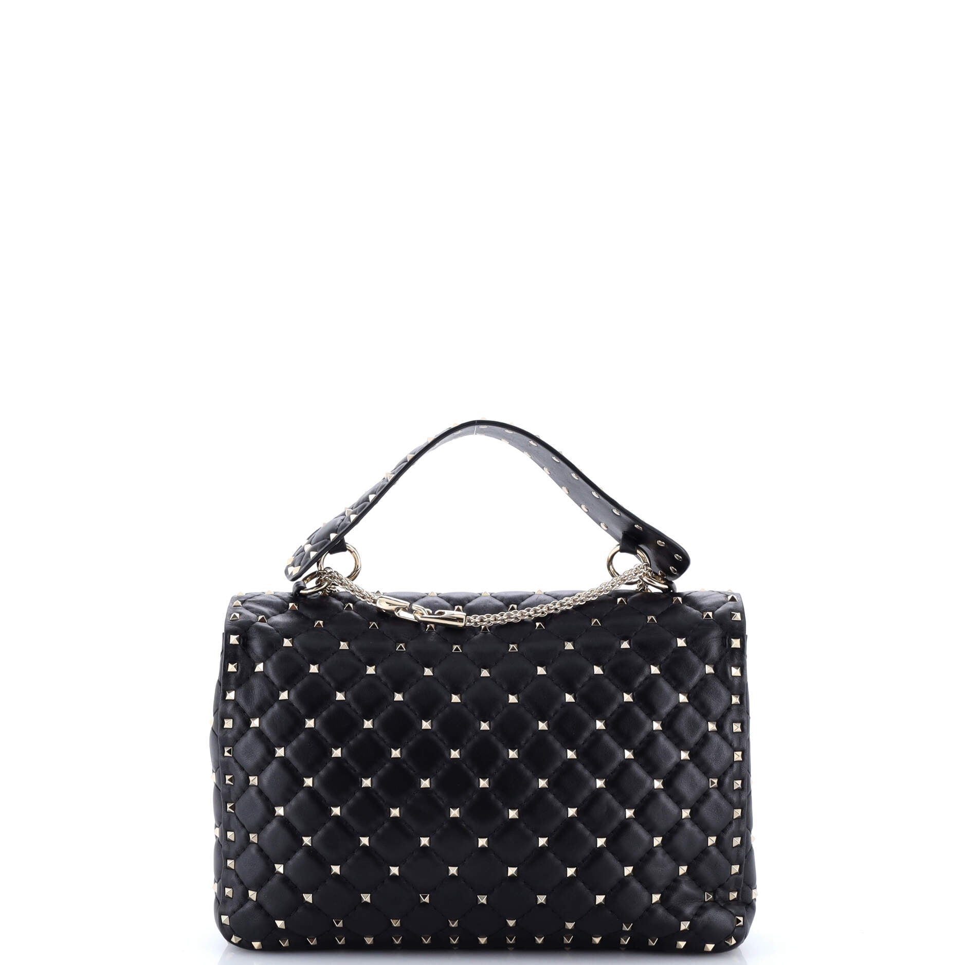 Rockstud Spike Flap Bag Quilted Leather Large