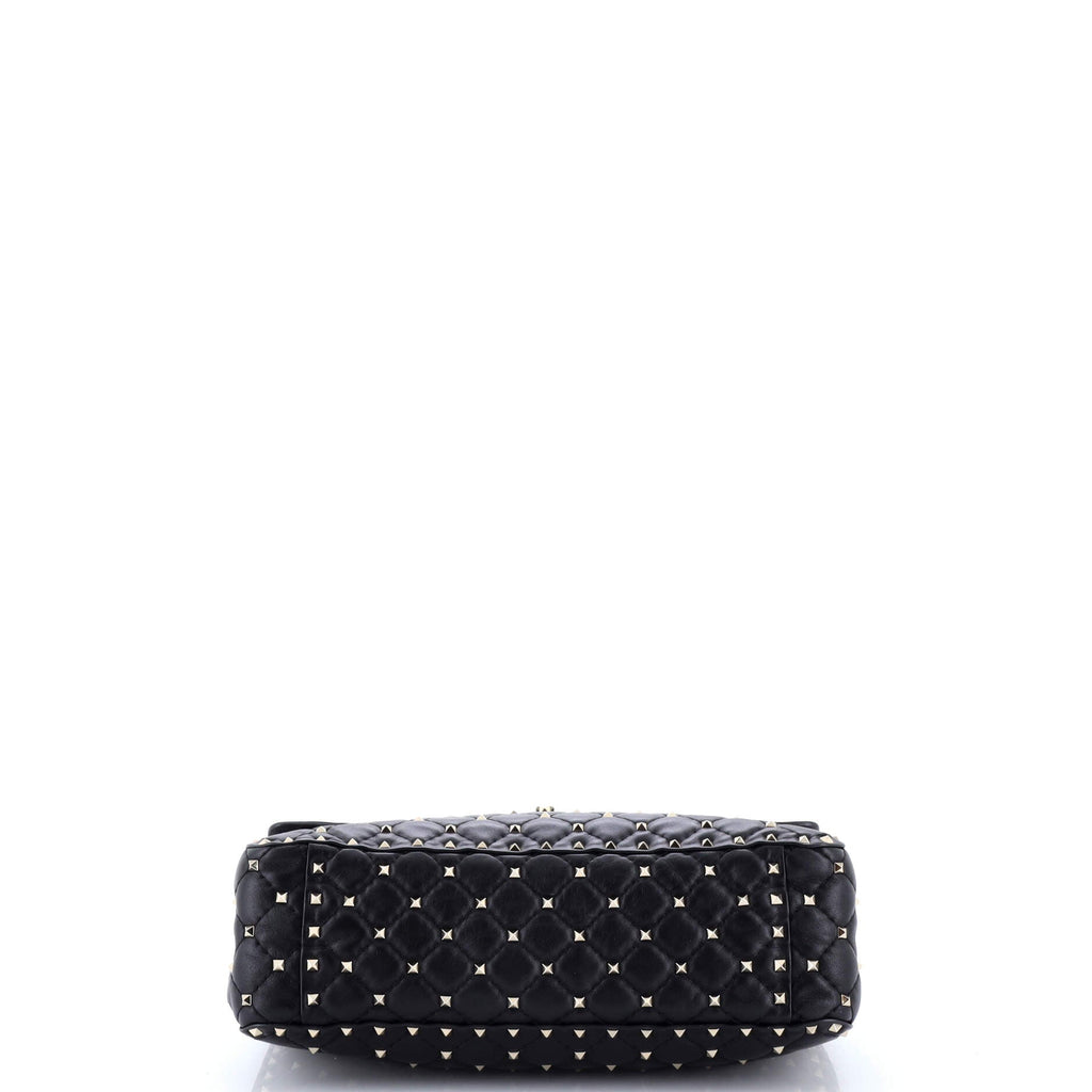 Rockstud Spike Flap Bag Quilted Leather Large