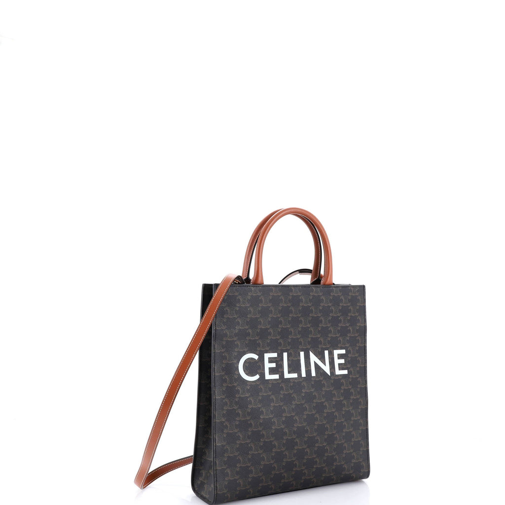 Vertical Cabas Tote Triomphe Coated Canvas Small
