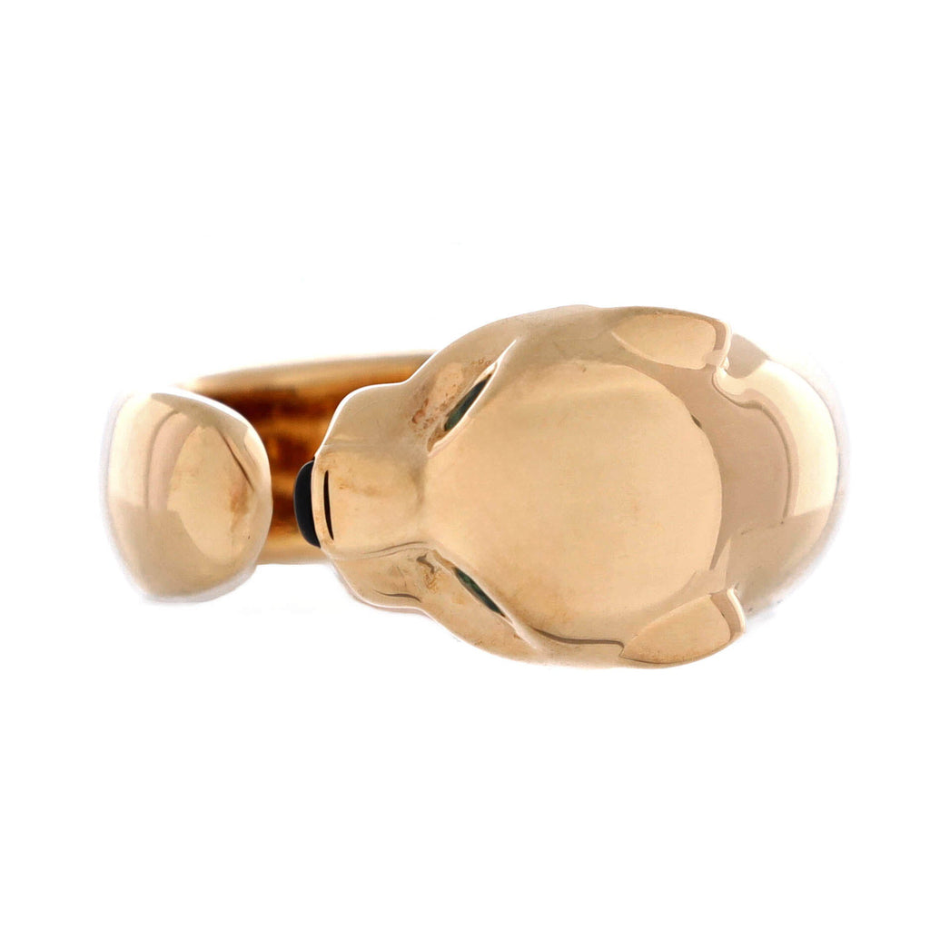 Panthere de Cartier Band Ring 18K Yellow Gold with Onyx and Tsavorite 11mm