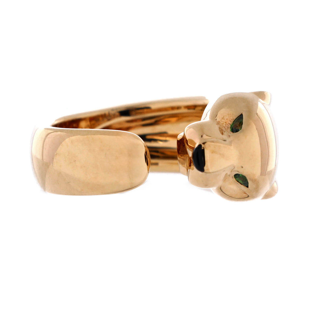Panthere de Cartier Band Ring 18K Yellow Gold with Onyx and Tsavorite 11mm