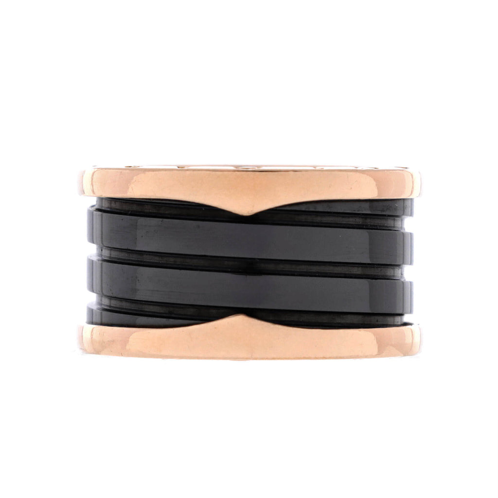 B.Zero1 Three Band Ring 18K Rose Gold and Ceramic