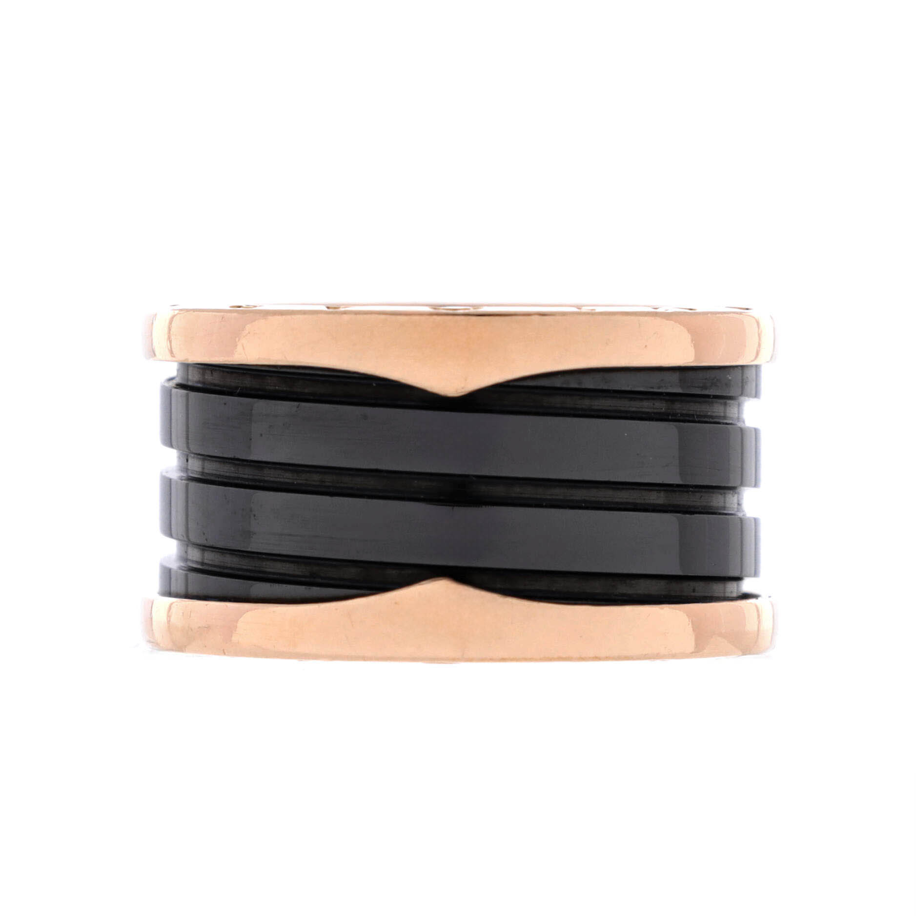 B.Zero1 Three Band Ring 18K Rose Gold and Ceramic