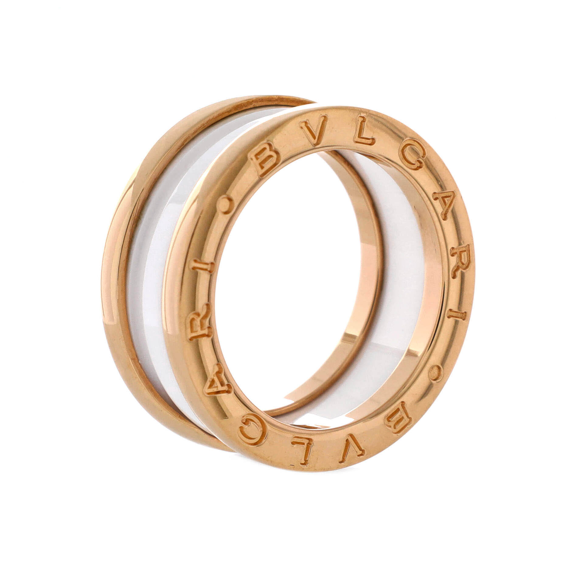 B.Zero1 Two Band Ring 18K Yellow Gold and Ceramic