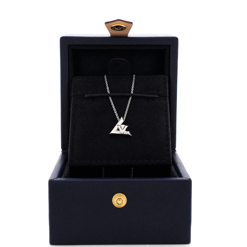LV Volt One Pendant Necklace 18K White Gold with Diamond Small