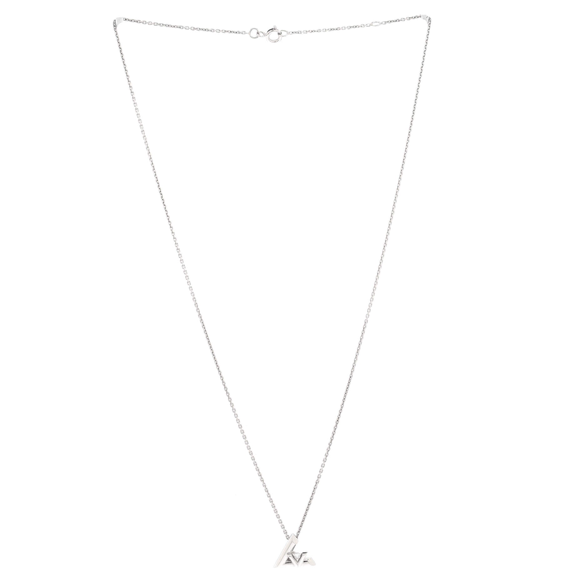 LV Volt One Pendant Necklace 18K White Gold with Diamond Small