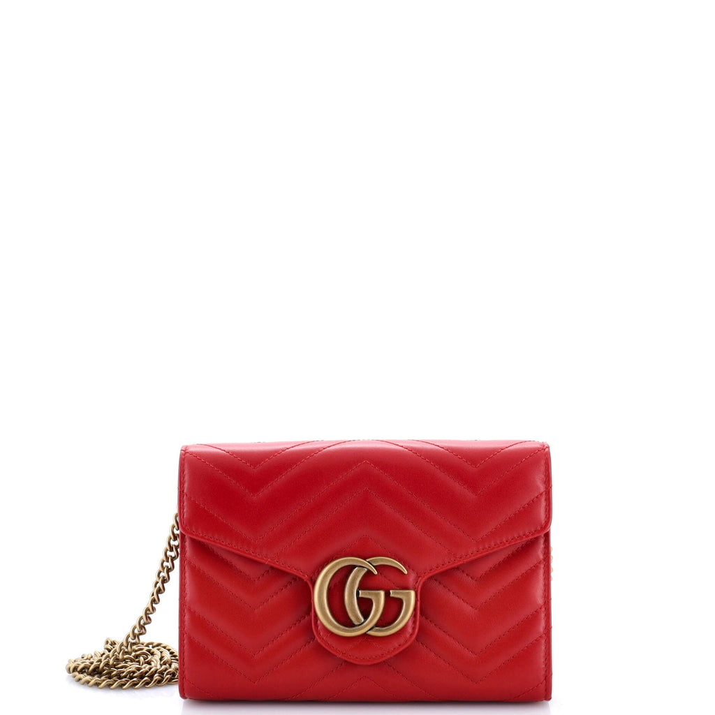 GG Marmont Chain Wallet Matelasse Leather Mini