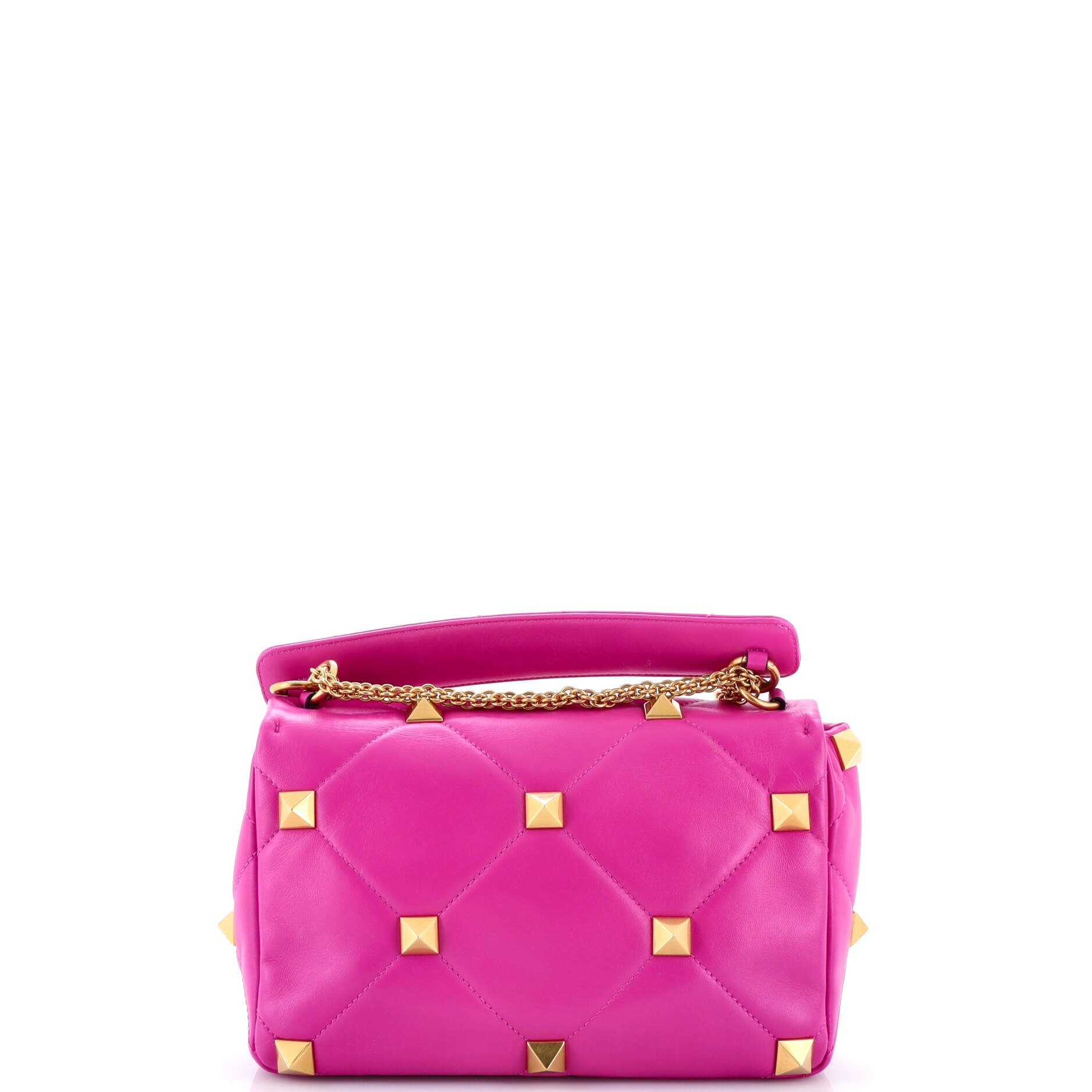 Roman Stud Flap Bag Quilted Leather Large