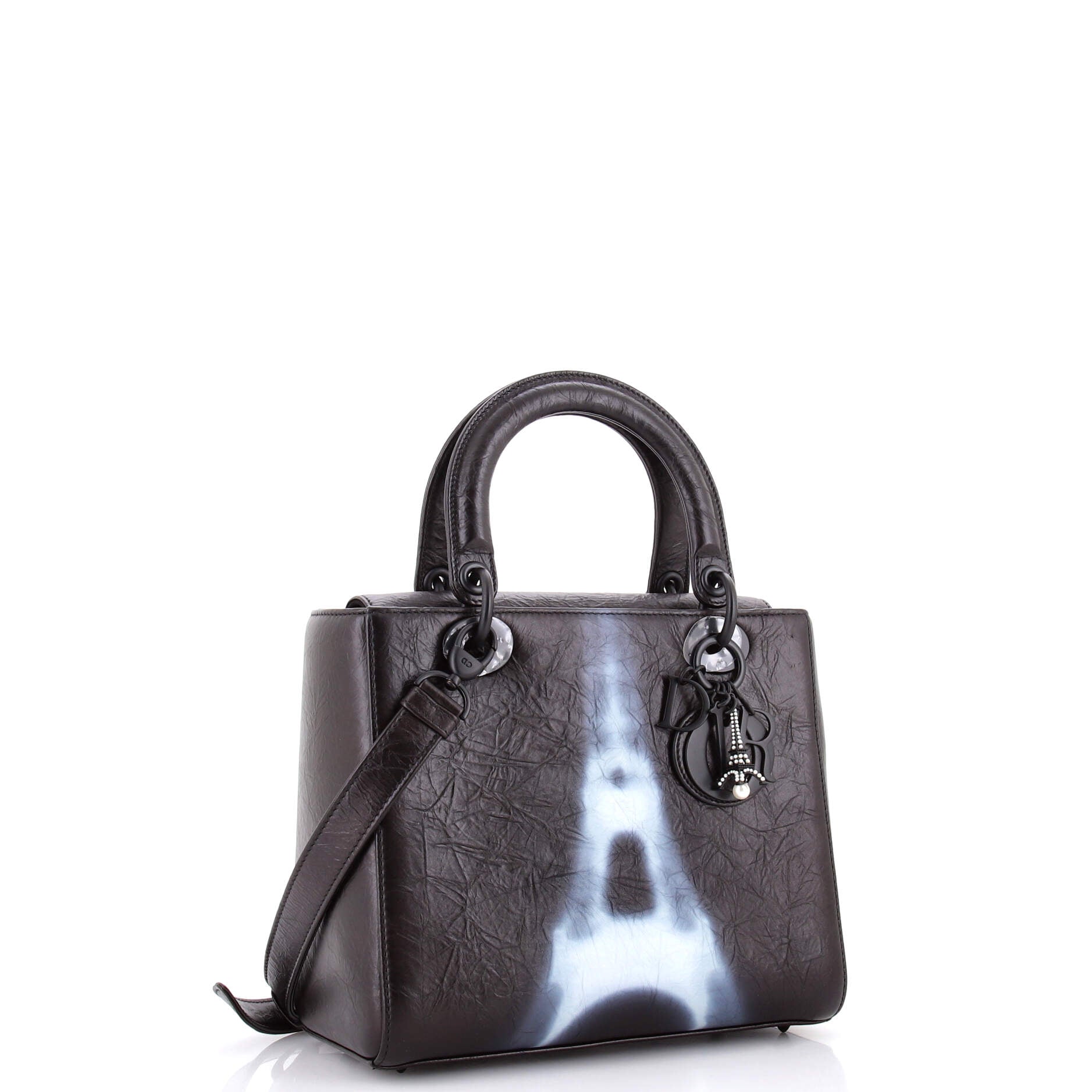 Lady Dior Bag Limited Edition Eiffel Tower Printed Leather Medium