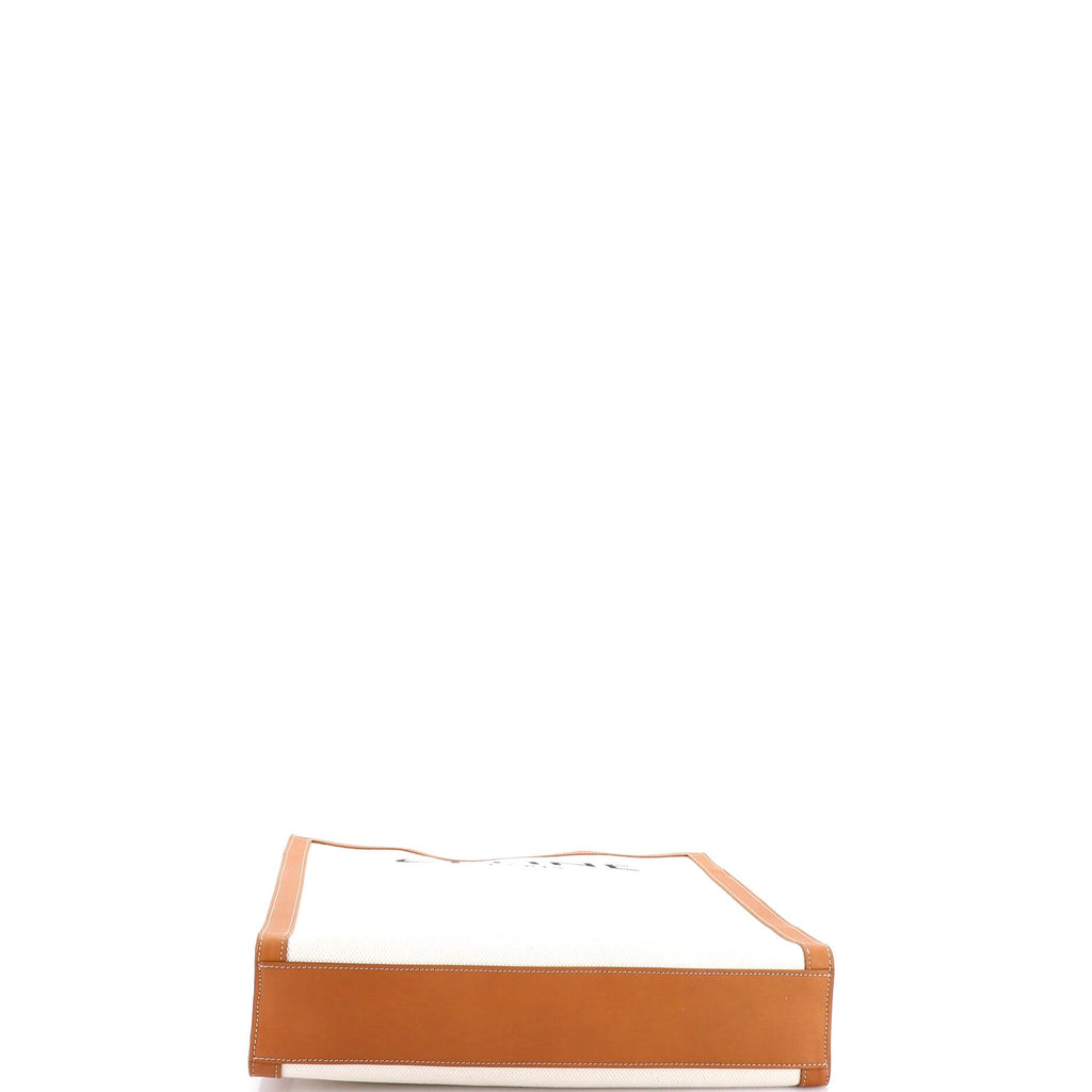 Vertical Cabas Tote Canvas with Leather Large