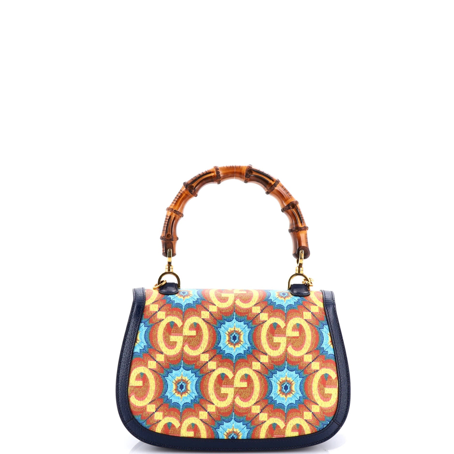 Bamboo 1947 Top Handle Bag Kaleidoscope Print GG Coated Canvas Medium