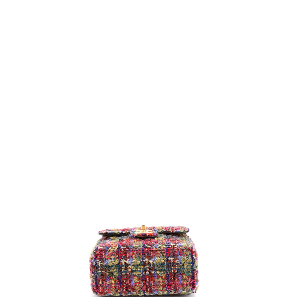 Square Classic Single Flap Bag Quilted Tweed Mini