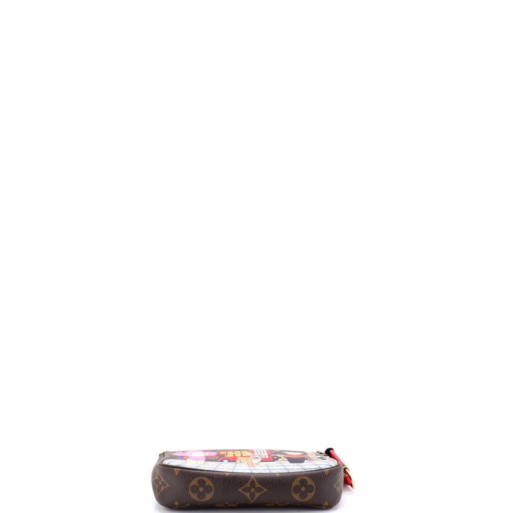 Pochette Accessoires Limited Edition Vivienne Xmas Monogram Canvas Mini