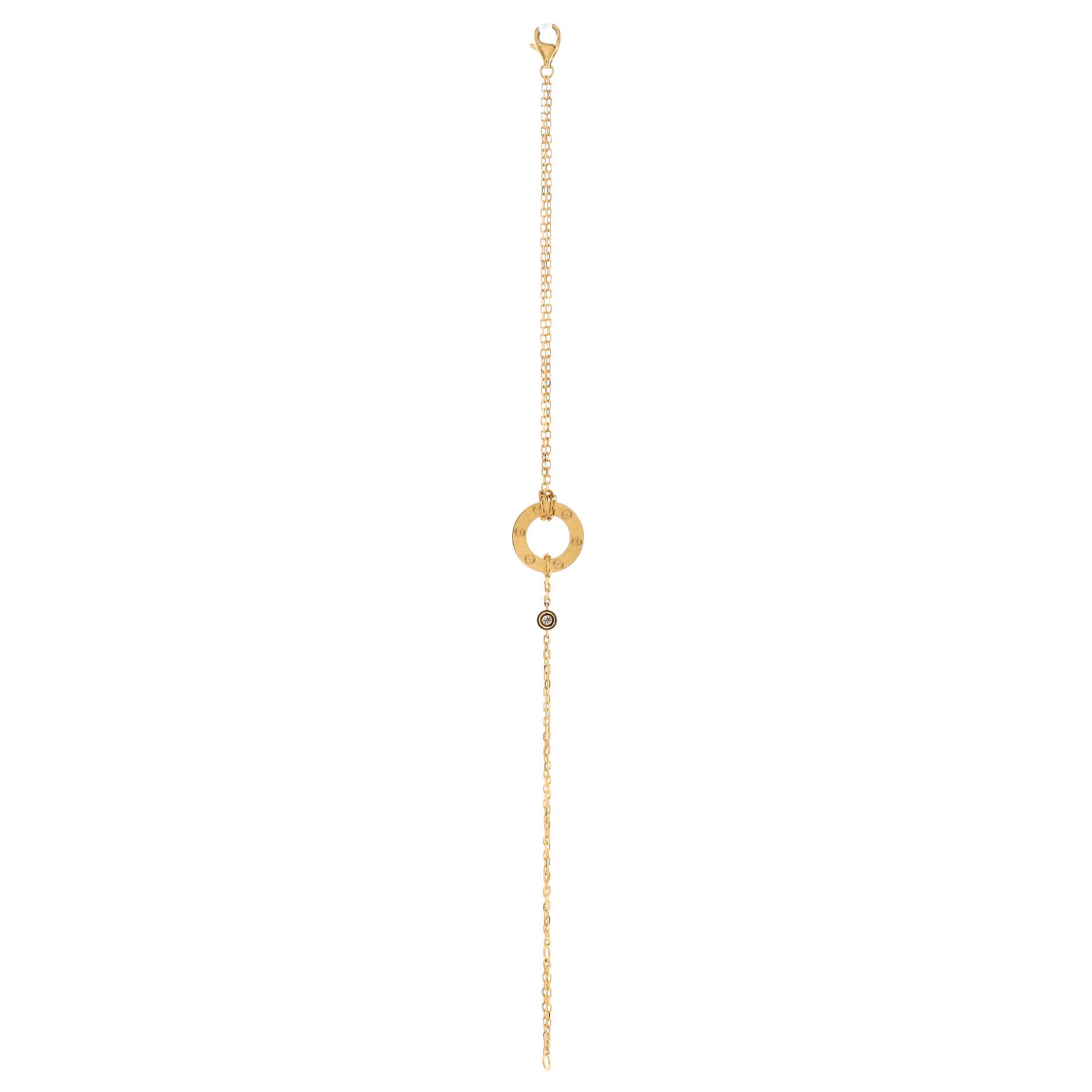2 Diamonds Love Bracelet 18K Yellow Gold with Diamonds