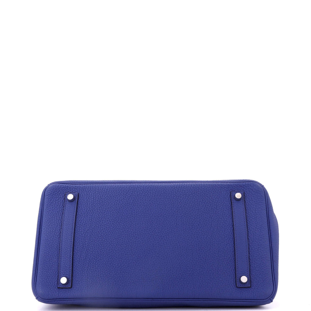 Birkin Handbag Bleu Electrique Togo with Palladium Hardware 35