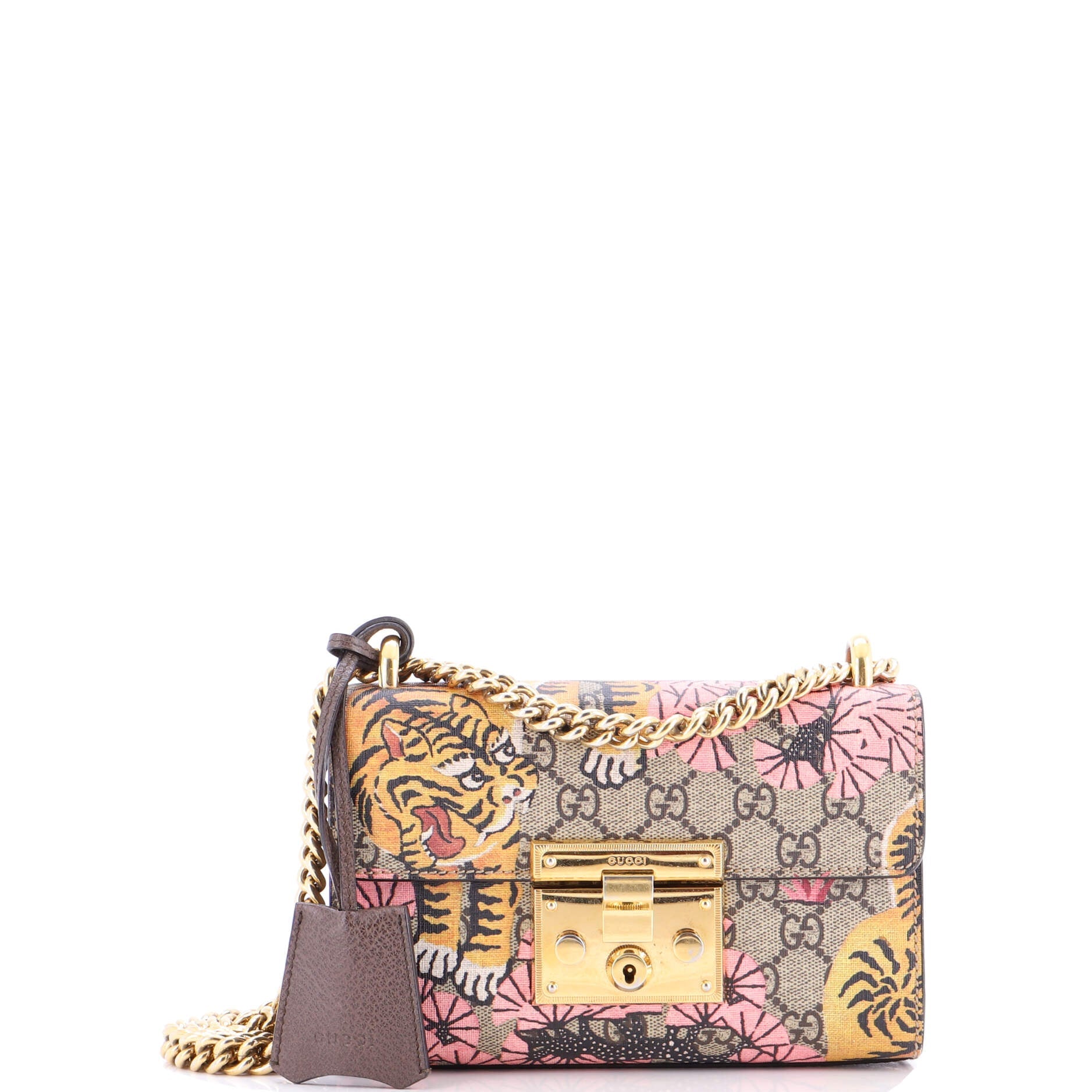 Padlock Shoulder Bag Bengal Print GG Coated Canvas Small