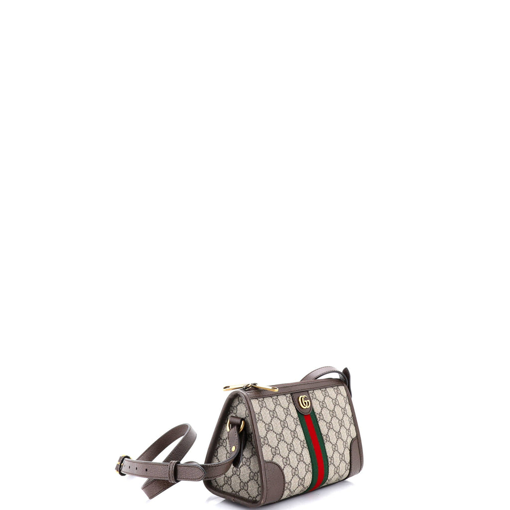 Ophidia Zip Messenger Bag GG Coated Canvas with Leather Small
