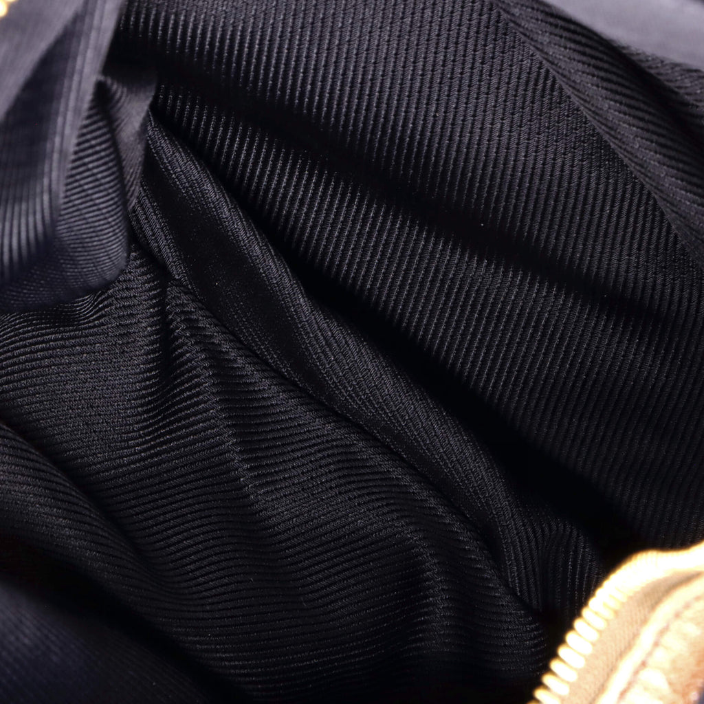 Irene Handbag Monogram Embossed Suede and Patent