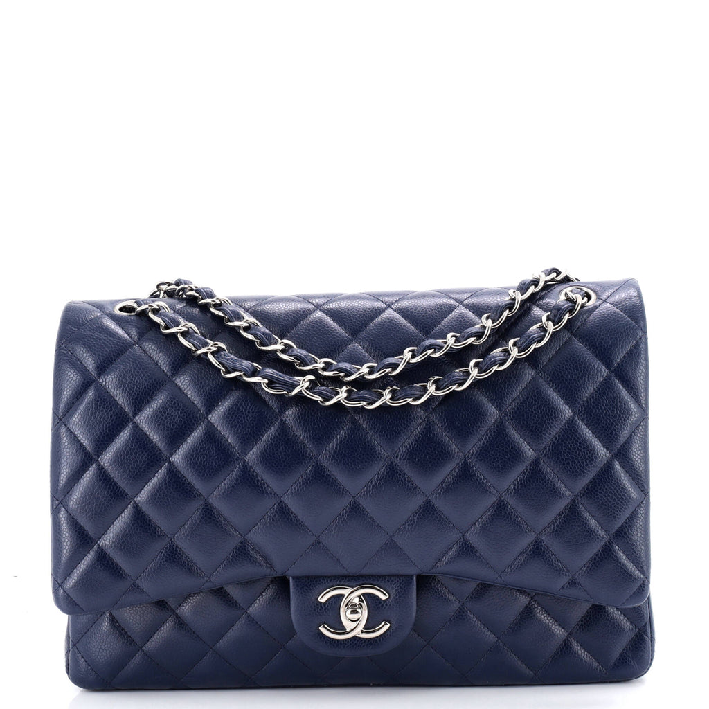 Classic Double Flap Bag Quilted Caviar Maxi