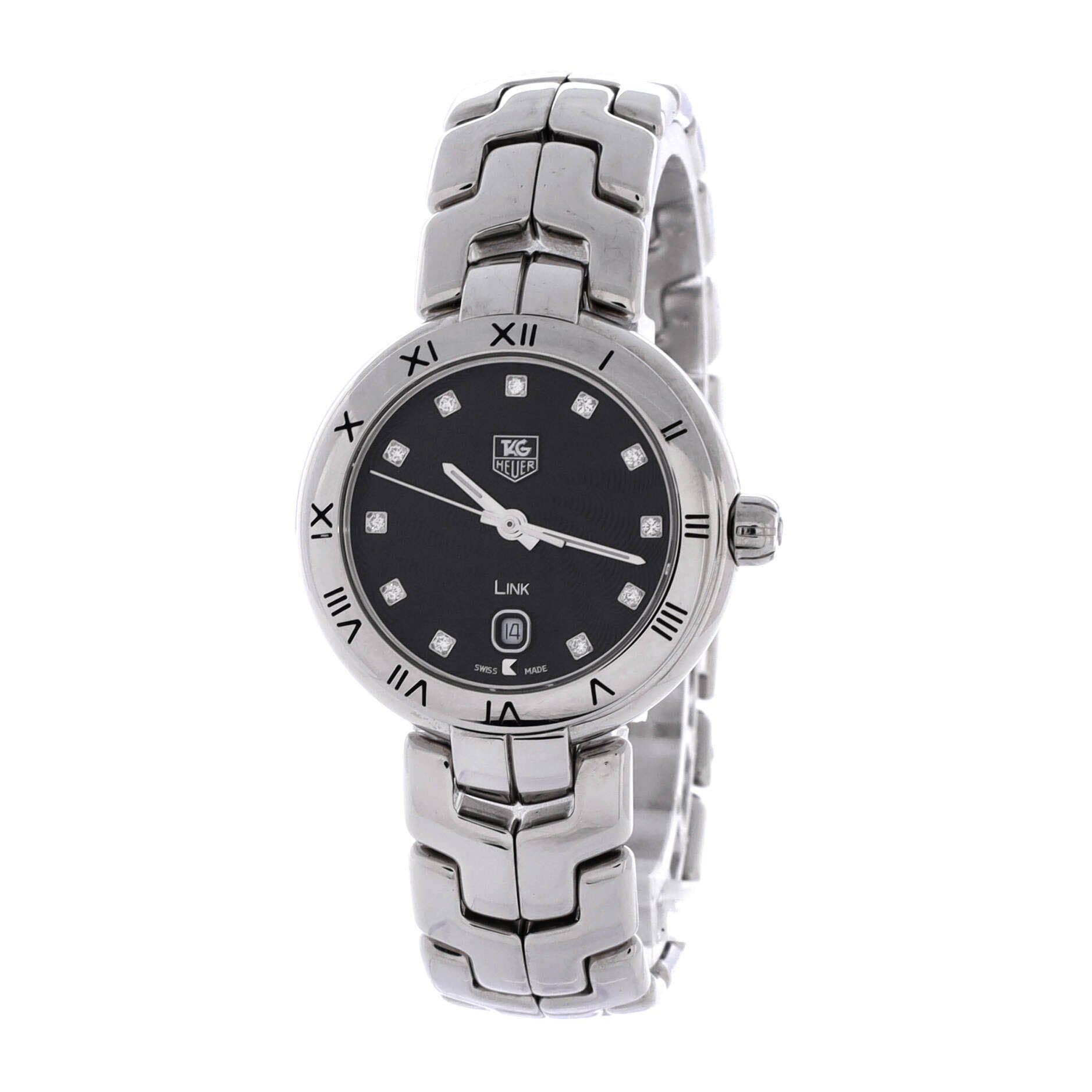 Link Quartz Watch Stainless Steel with Diamond Markers 29