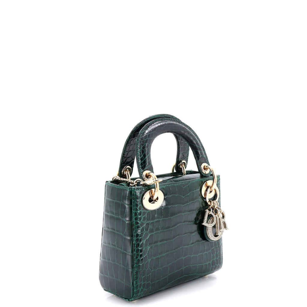 Lady Dior Chain Bag Alligator with Crystal Charms Mini