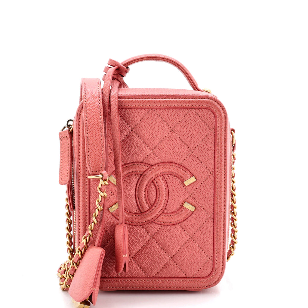 Filigree Vertical Vanity Case Quilted Caviar
