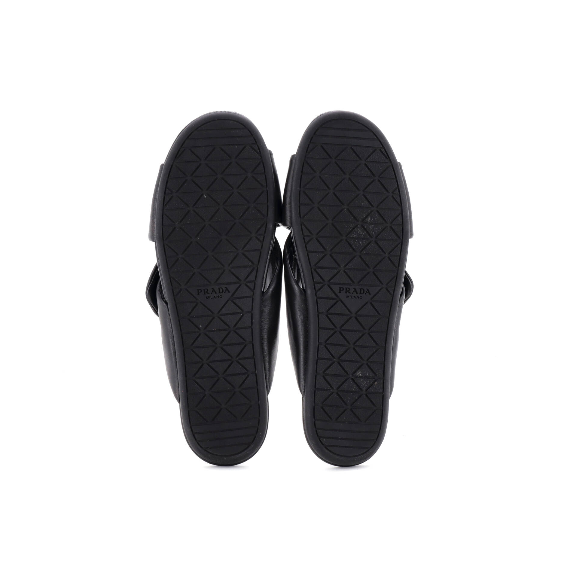 Women's Triangle Criss Cross Padded Sandals Leather