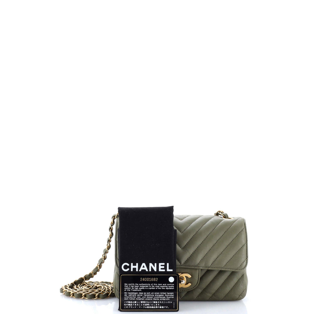 Classic Single Flap Bag Chevron Iridescent Crumpled Calfskin Mini