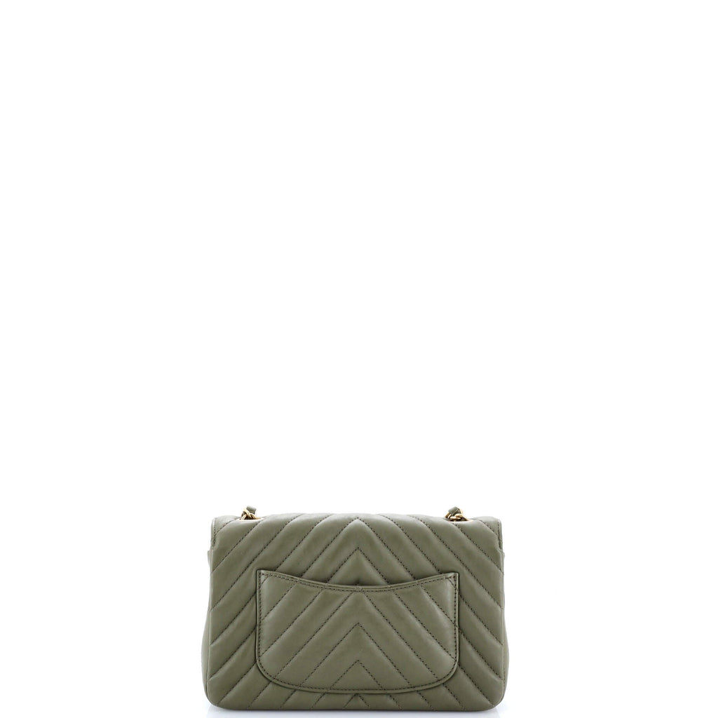 Classic Single Flap Bag Chevron Iridescent Crumpled Calfskin Mini