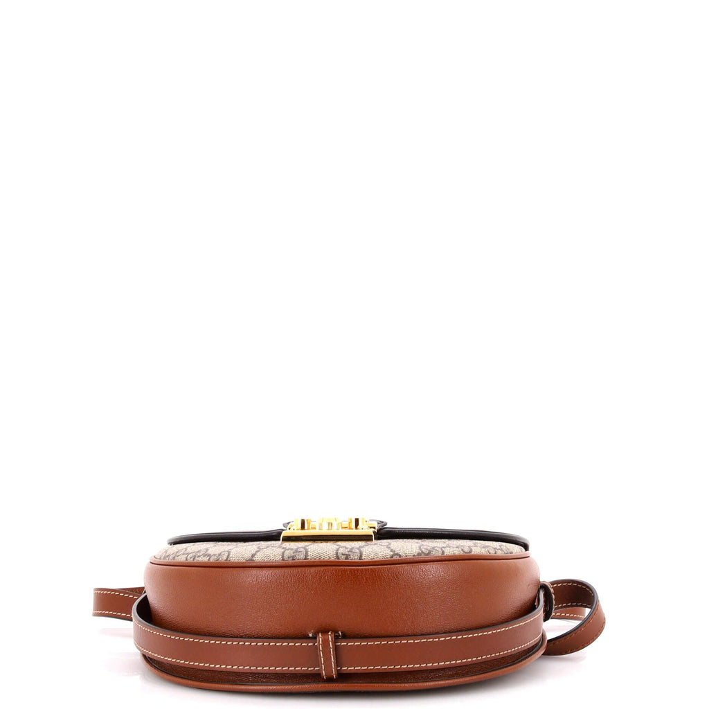 Padlock Saddle Shoulder Bag GG Coated Canvas and Leather Small