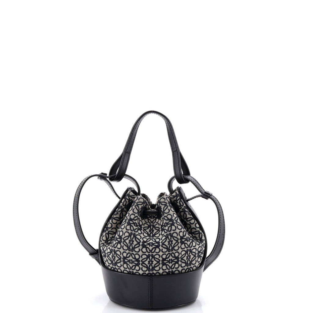 Balloon Bucket Bag Anagram Canvas and Leather Mini