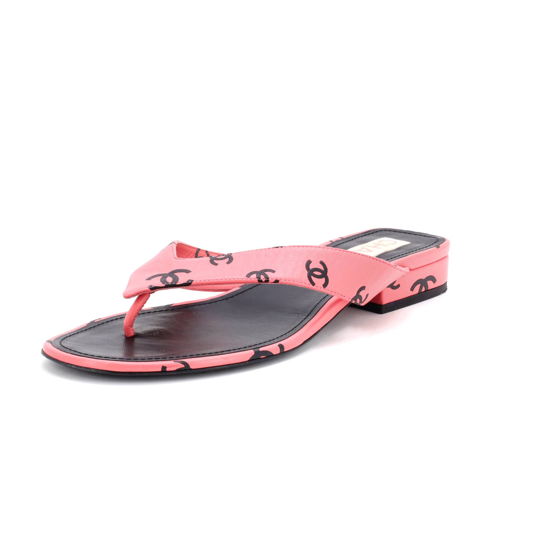 Women's CC Logo Thong Sandals Leather