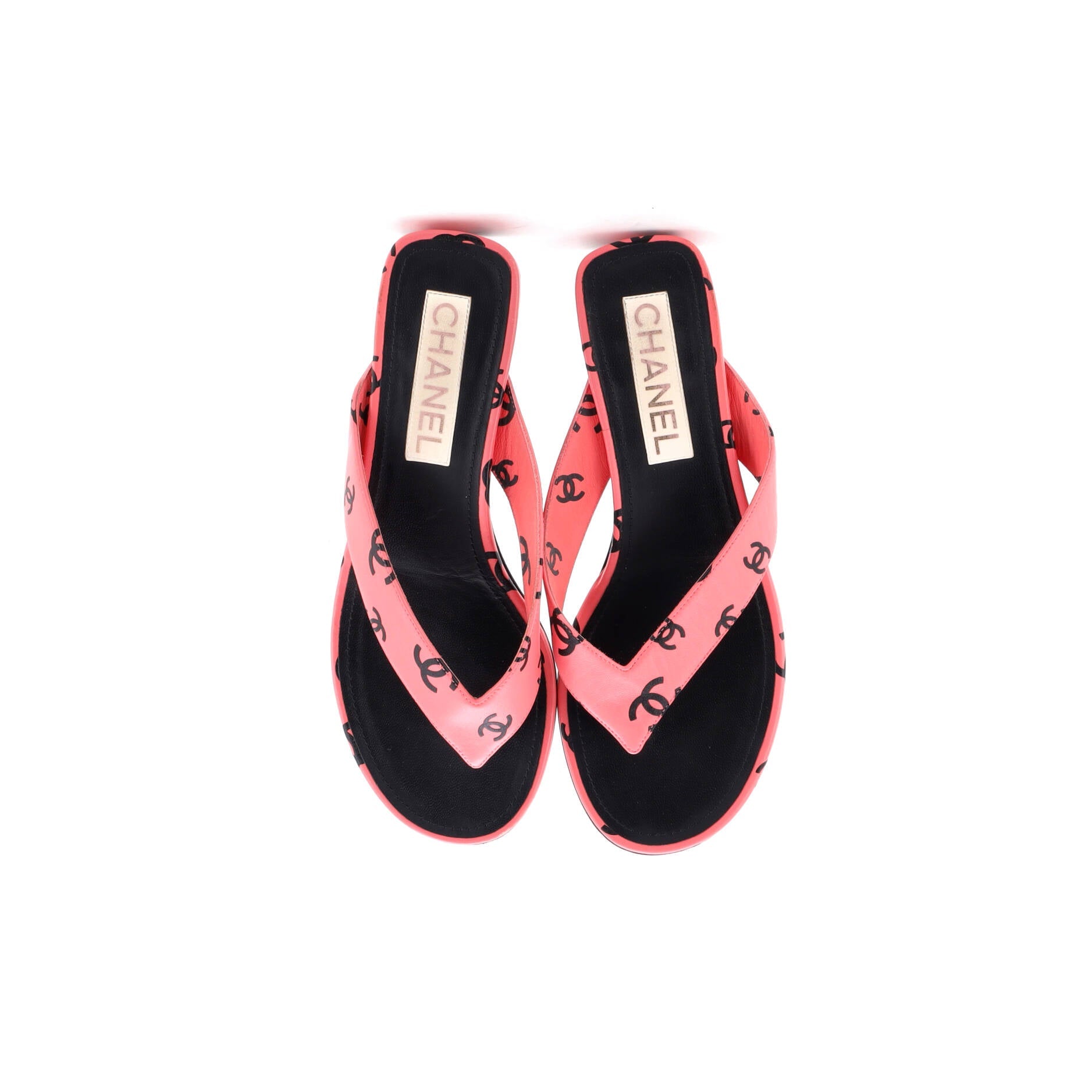 Women's CC Logo Thong Sandals Leather