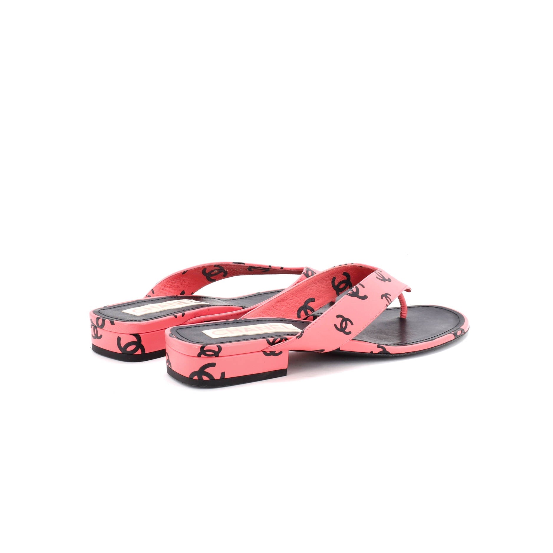 Women's CC Logo Thong Sandals Leather