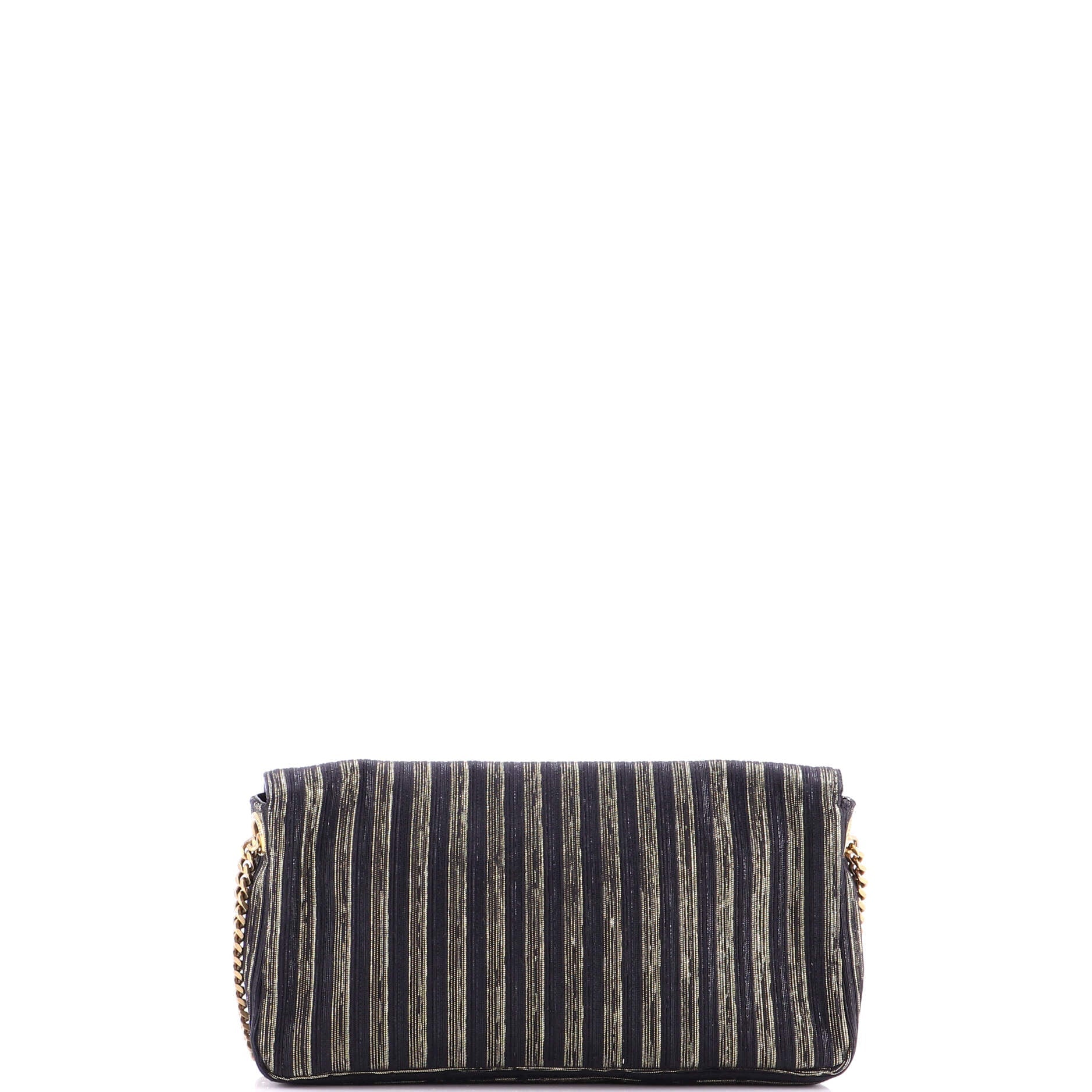 Kate 99 Tassel Flap Bag Striped Metallic Fabric Medium