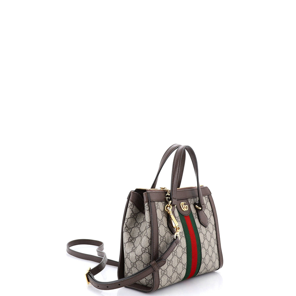 Ophidia Top Handle Tote GG Coated Canvas with Leather Small