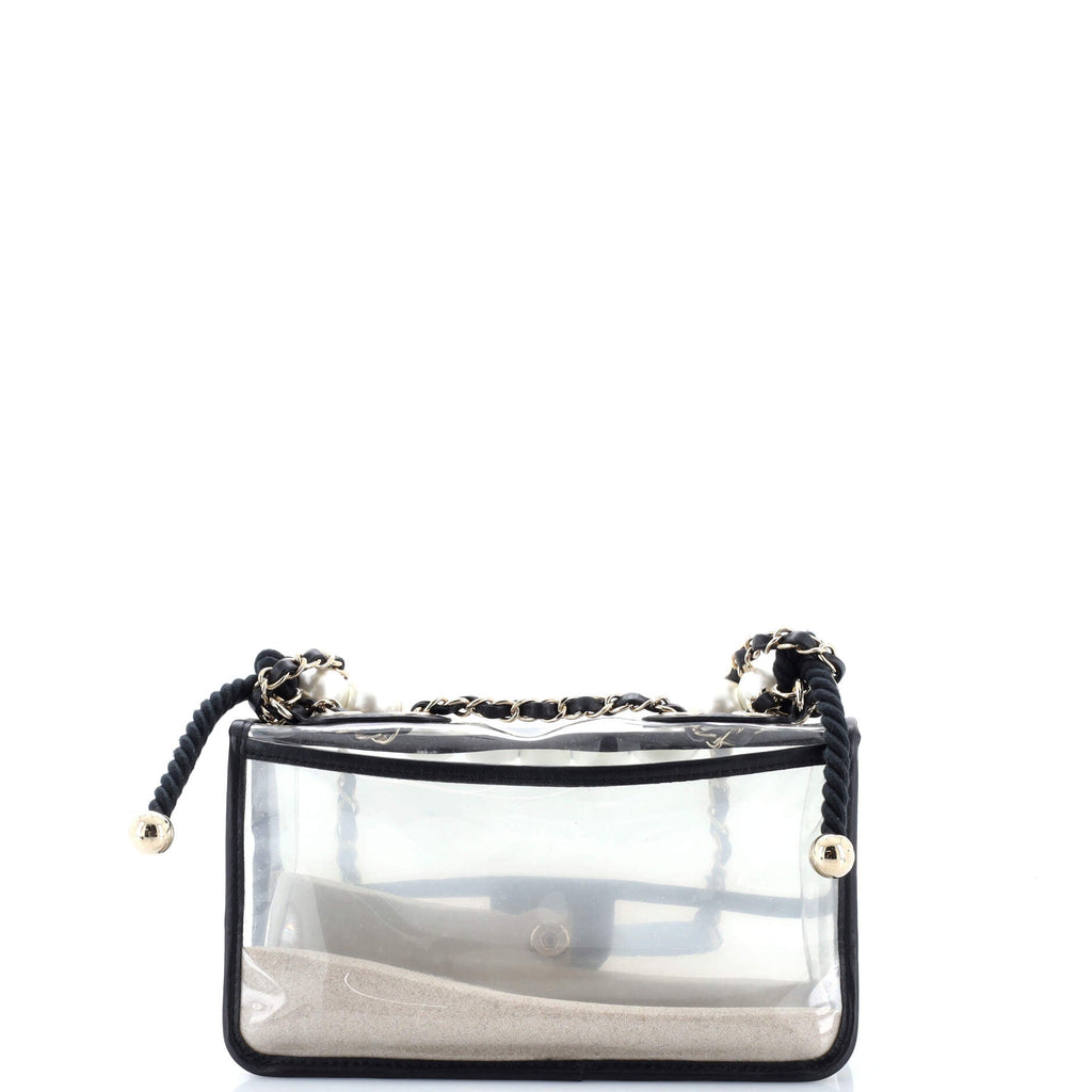 Sand By The Sea Pearl Flap Bag PVC with Lambskin Medium