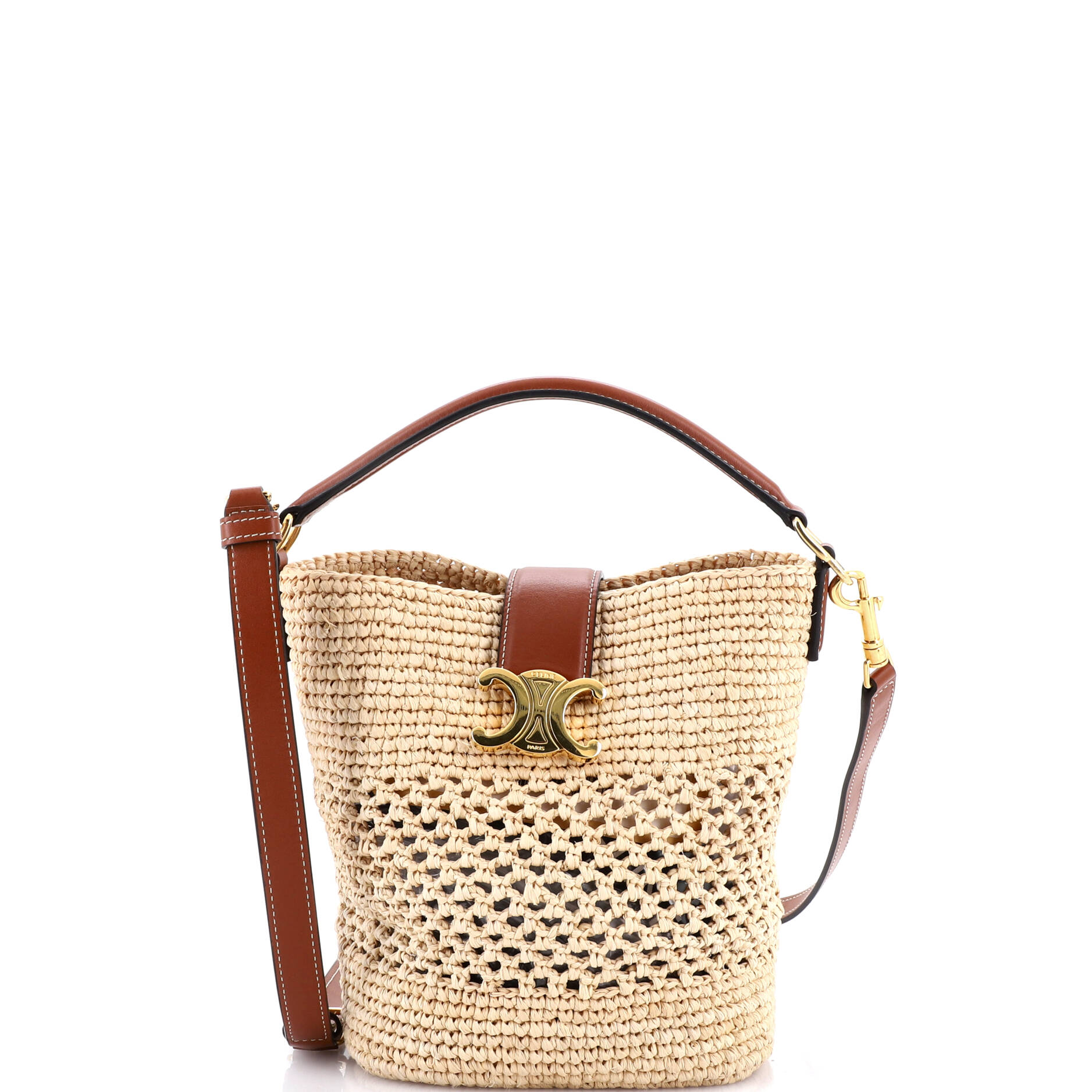 Louise Bag Raffia with Leather Small