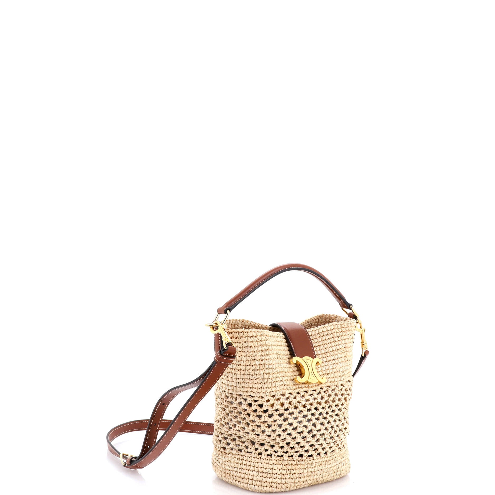 Louise Bag Raffia with Leather Small