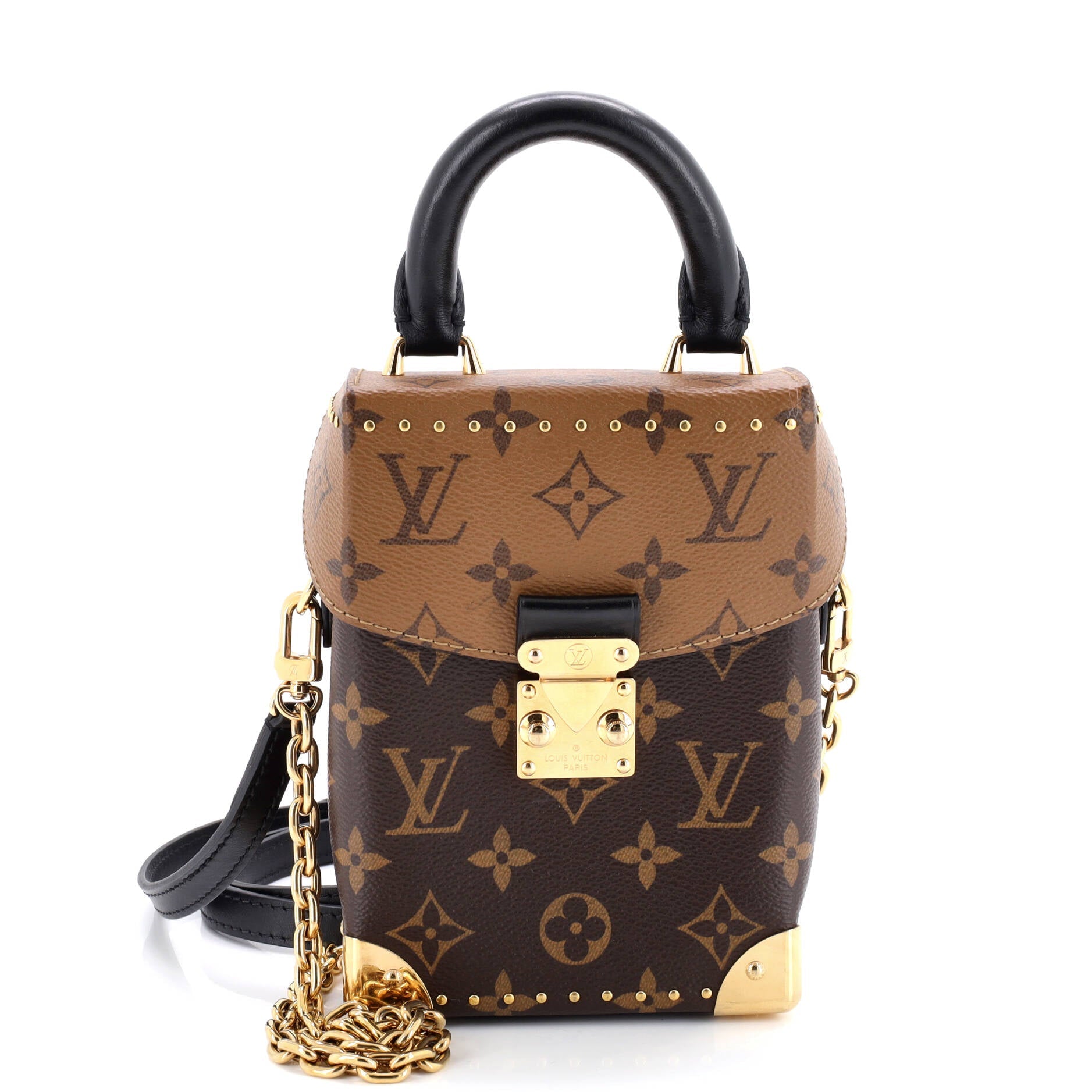 Camera Box NM Handbag Studded Reverse Monogram Canvas