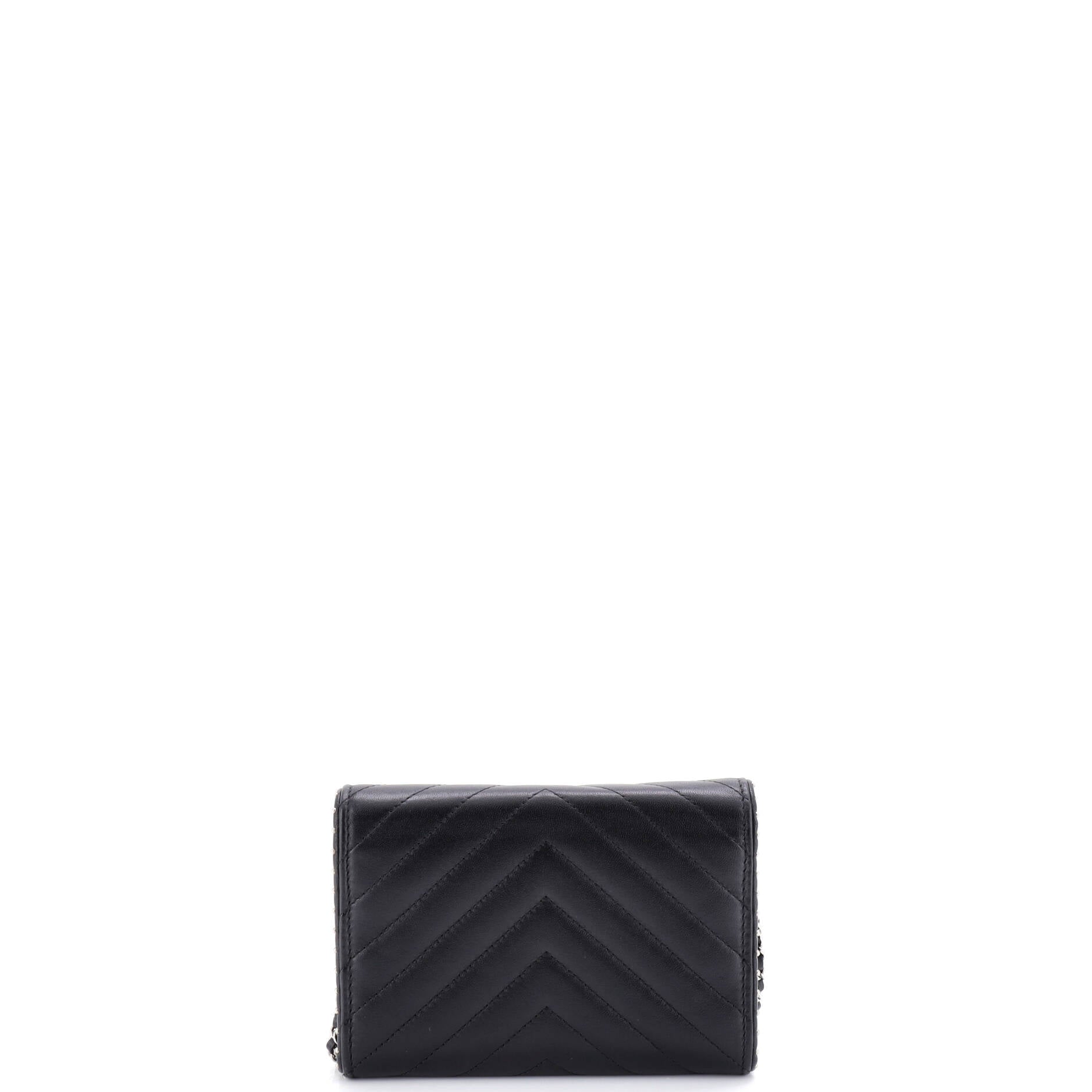 Wallet on Chain Chevron Lambskin with Studded Detail Mini