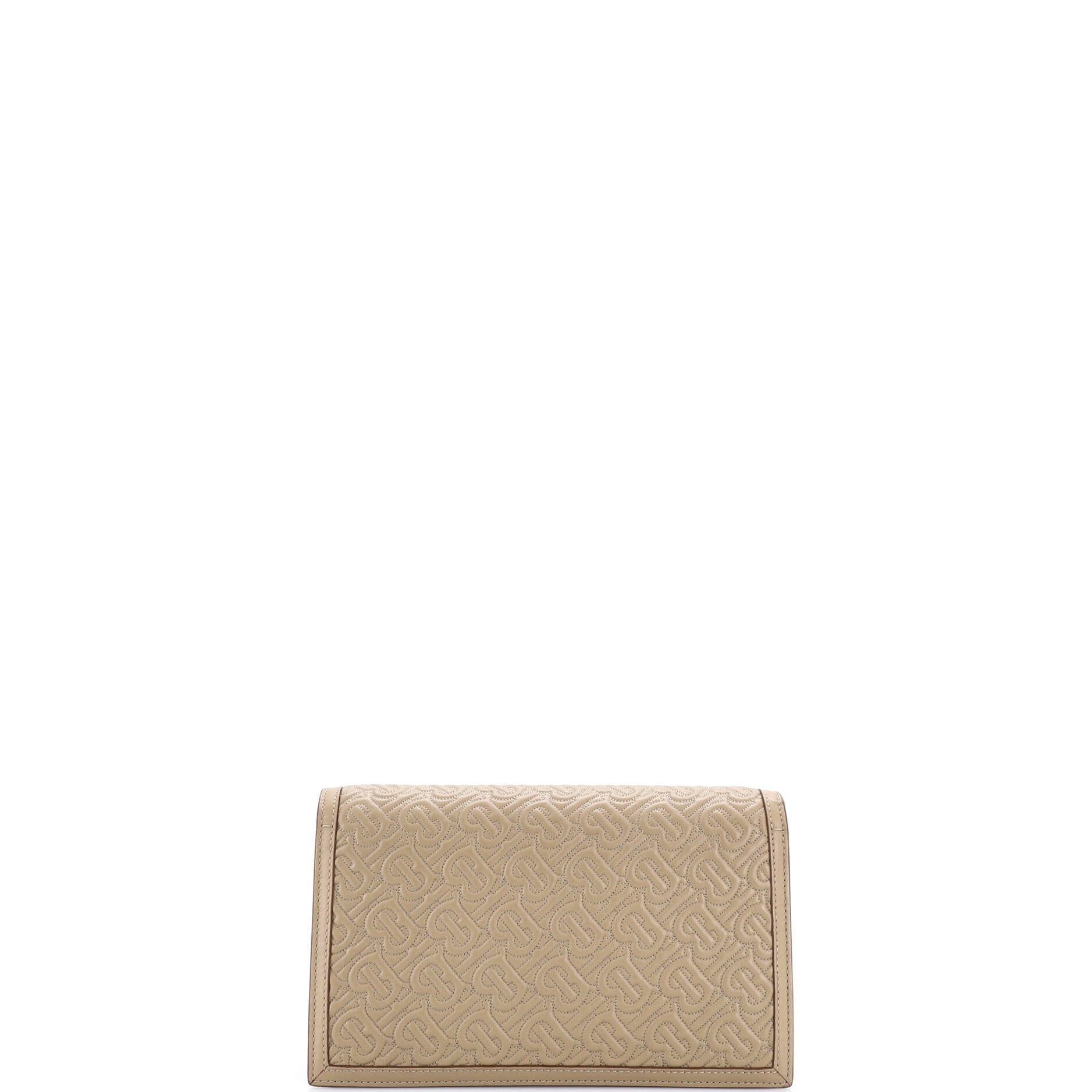 TB Envelope Chain Clutch Monogram Embossed Leather Small